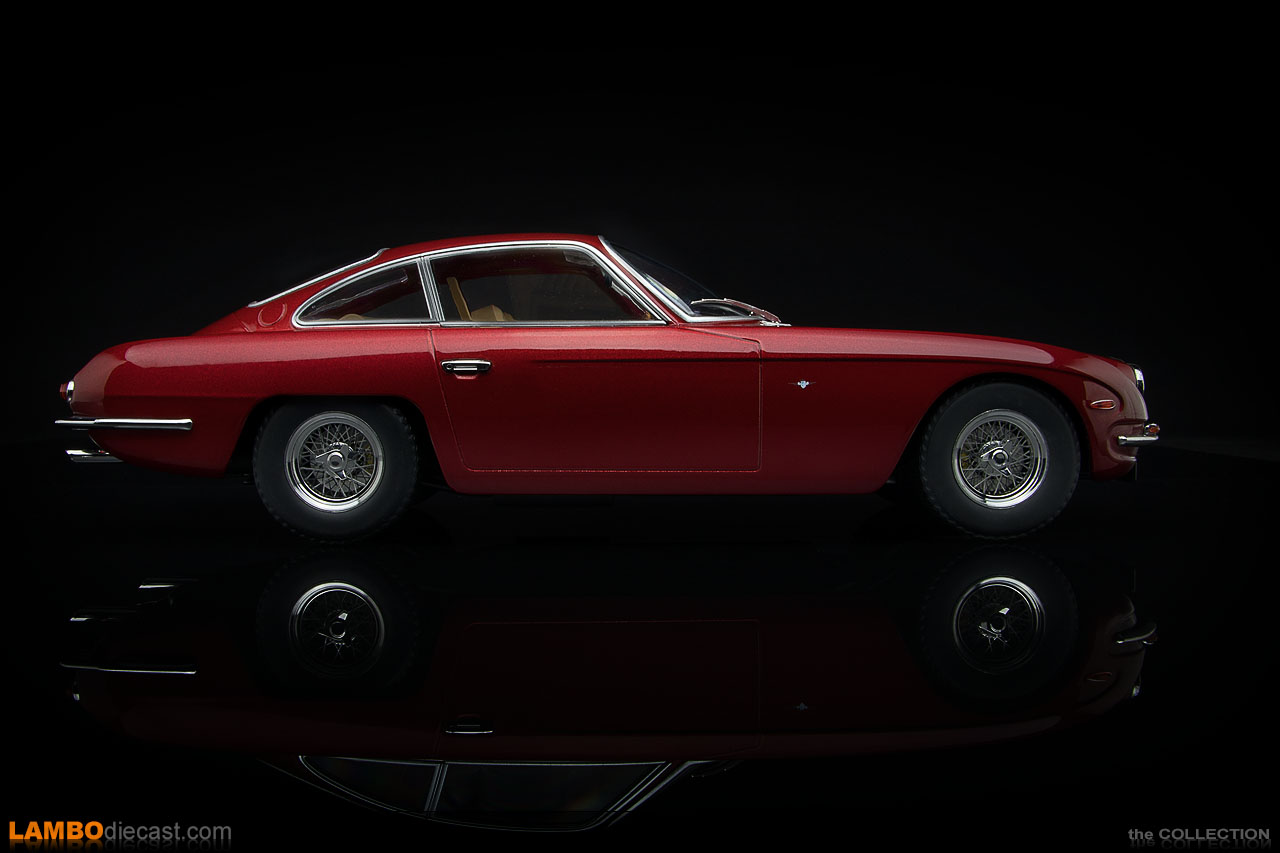 Side view of the Lamborghini 400 GT 2+2 by KK Scale