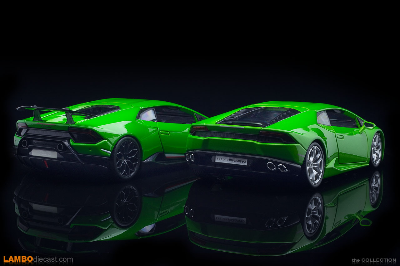Especially the rear between the Huracan LP610-4 and the Performante was modified extensively