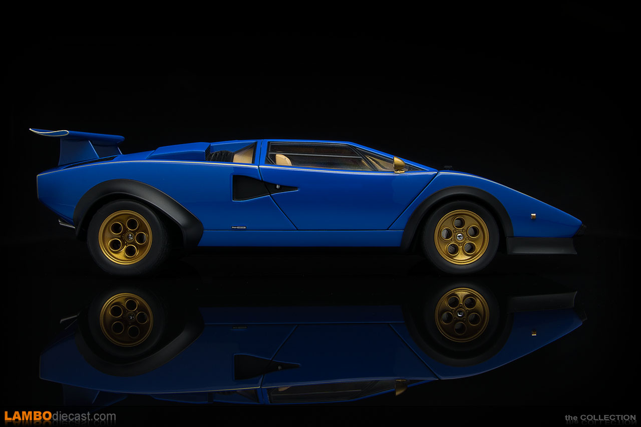 Side view of the 1/18 scale Lamborghini Countach LP500S Walter Wolf by AUTOart