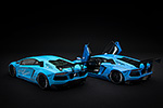 The blue Lamborghini Aventador LB-Works by GT Spirit and AUTOart