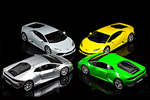 Another look at all four shades created by Bburago on the Lamborghini Huracan