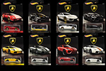 The entire series of 8 Lamborghini models